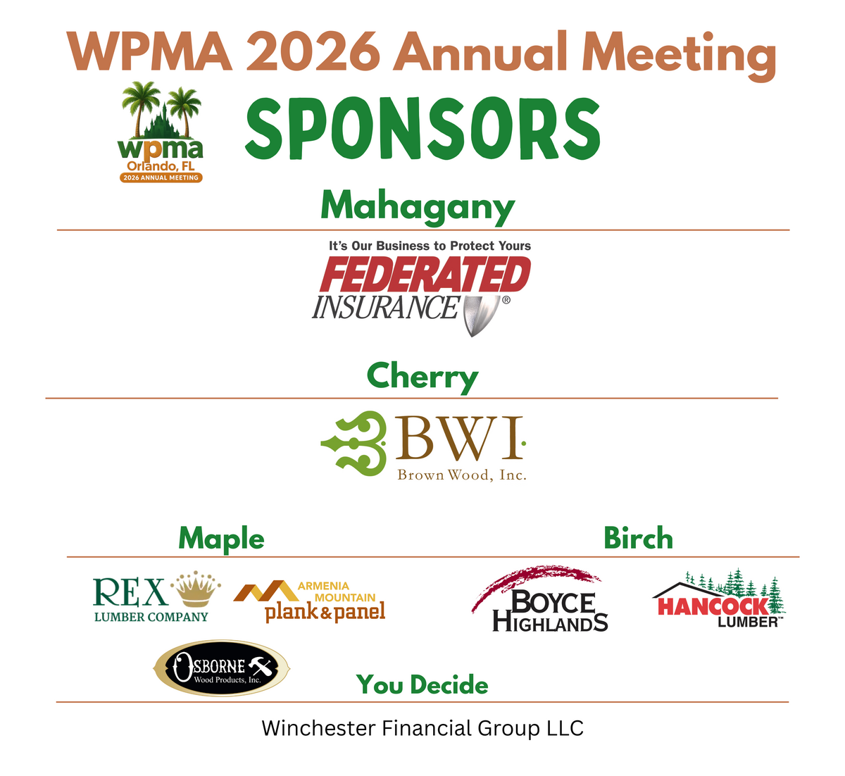 WPMA 2026 Sponsors